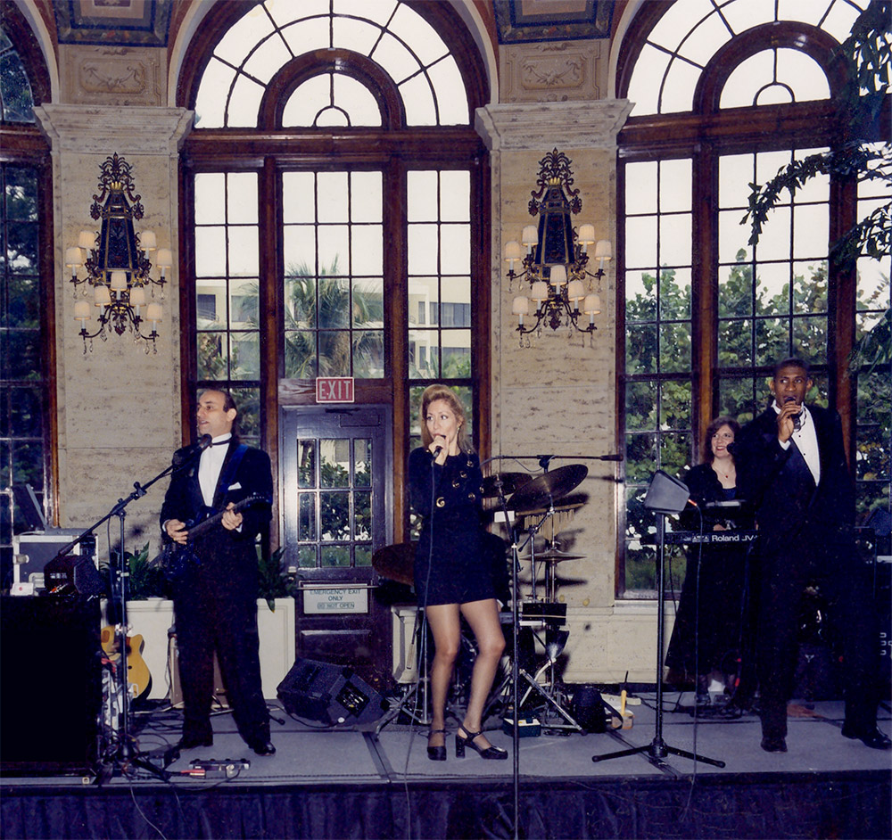 Linda performing with band at The Breakers